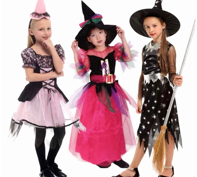 scary witch costume girl