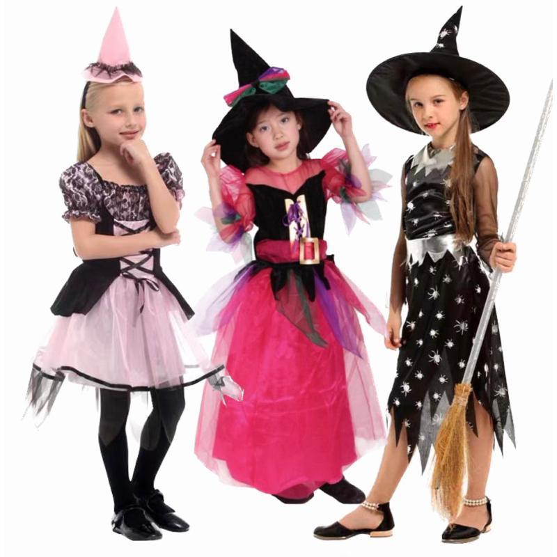 scary witch costume girl