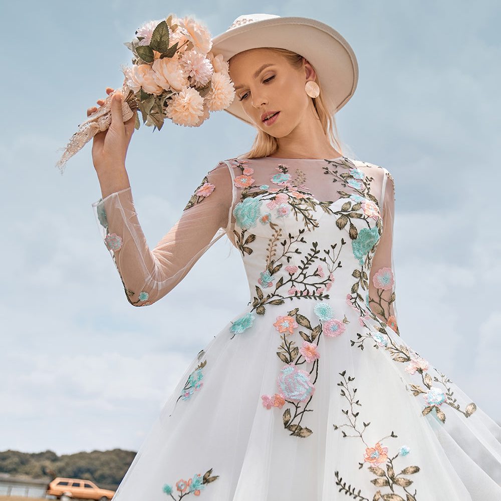 embroidered wedding dress
