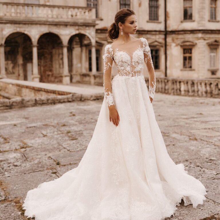 v-neck-a-line-wedding-dress