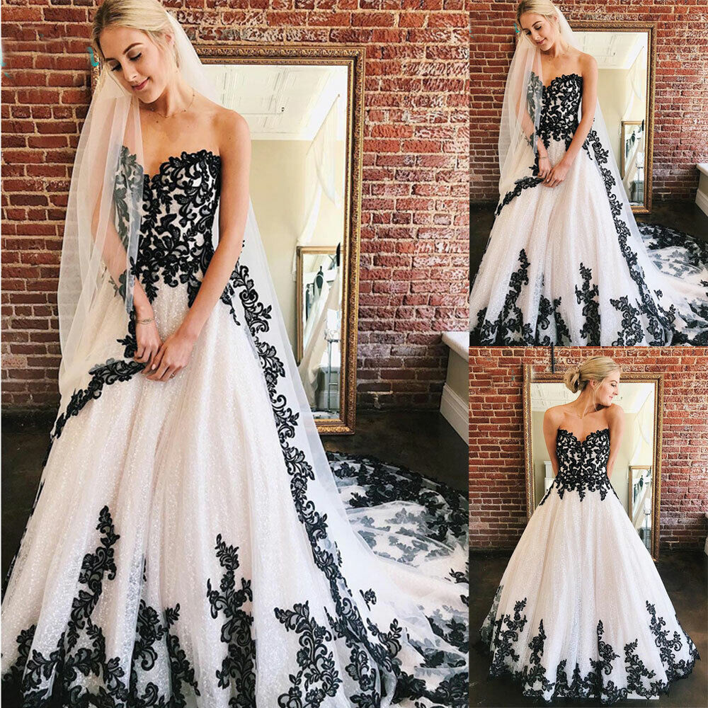 black and white wedding dress