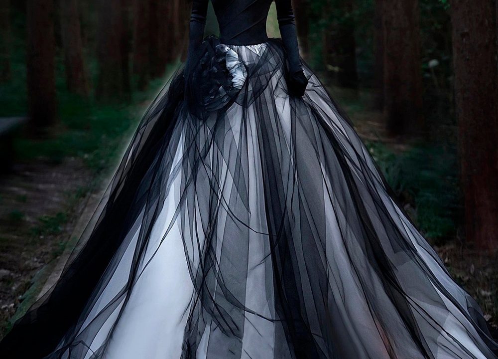 white-black-wedding-gowns