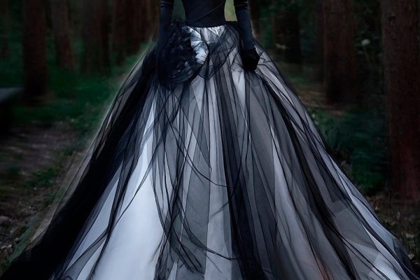 white-black-wedding-gowns