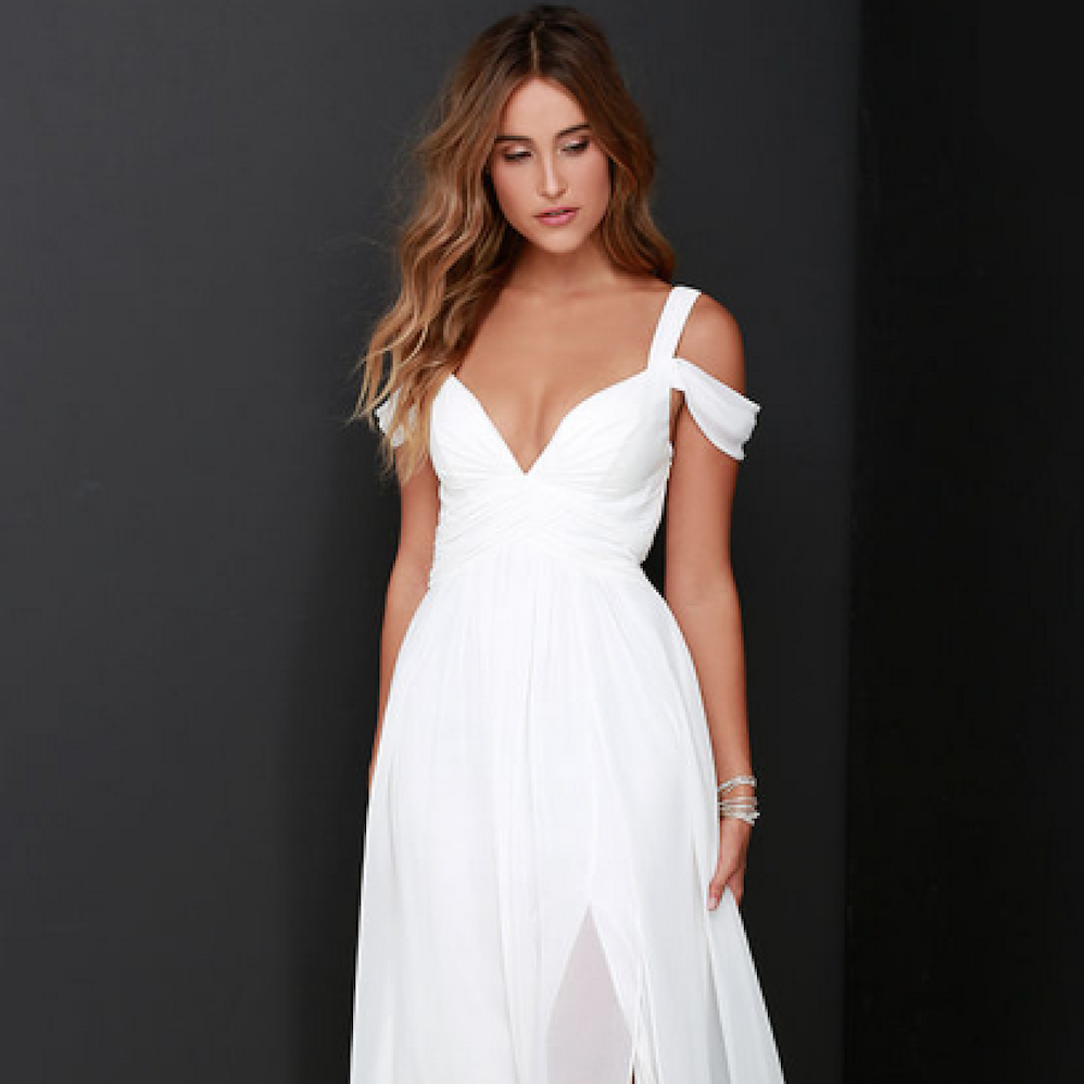 white formal dress