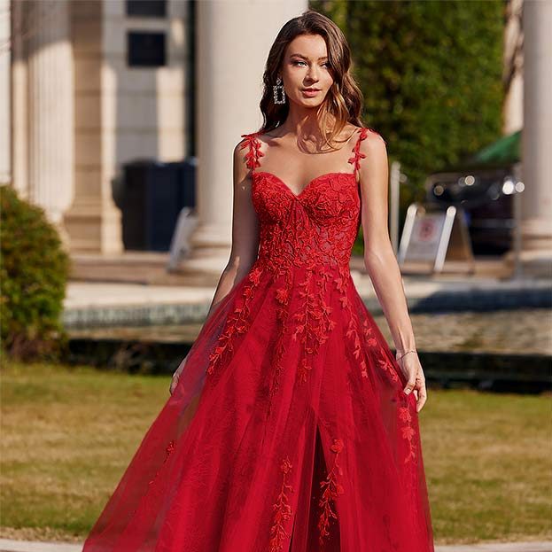 red formal dress