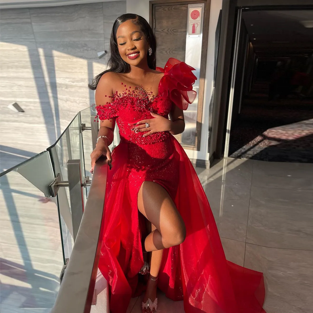red formal dress
