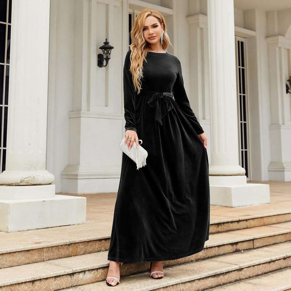 long sleeve maxi dress formal