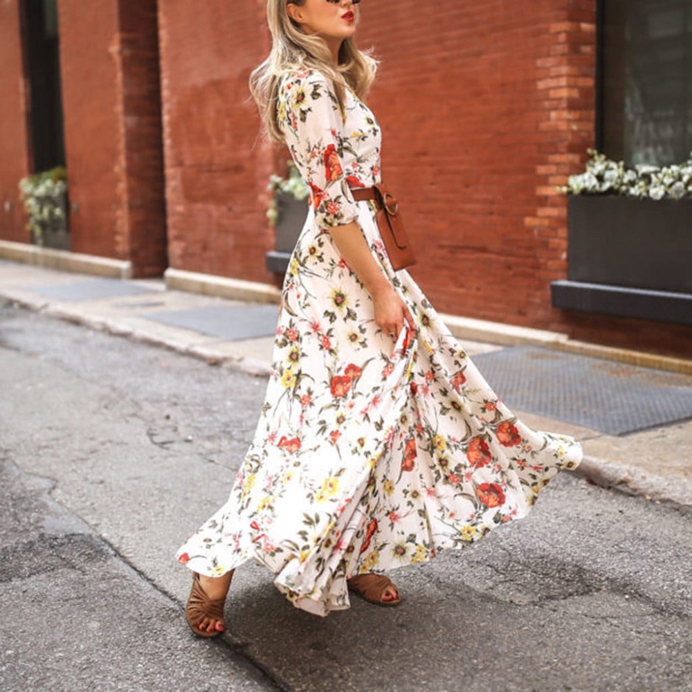 long sleeve maxi dress formal