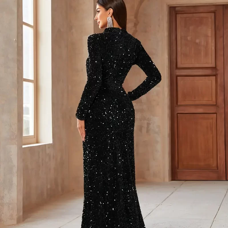 long sleeve maxi dress formal