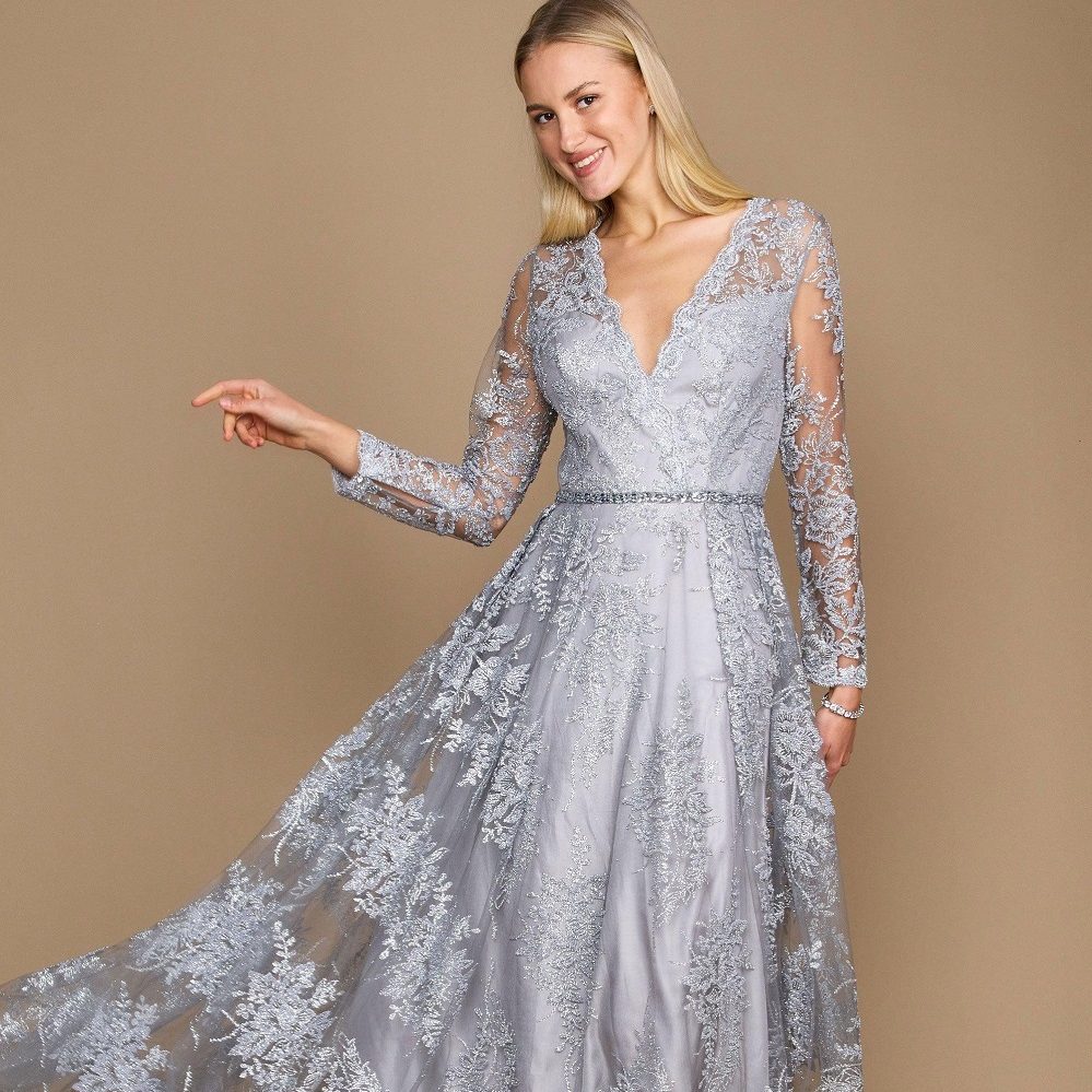 formal dress with sleeves