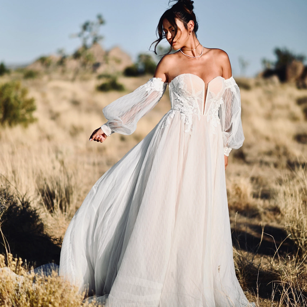 detachable sleeves for wedding dress