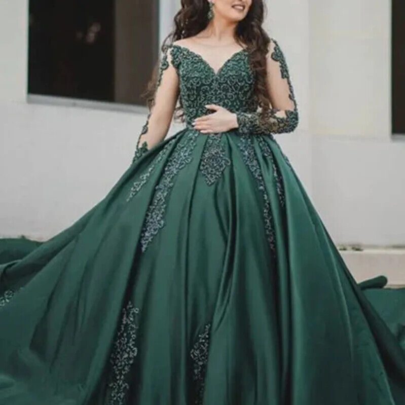 emerald green formal dress