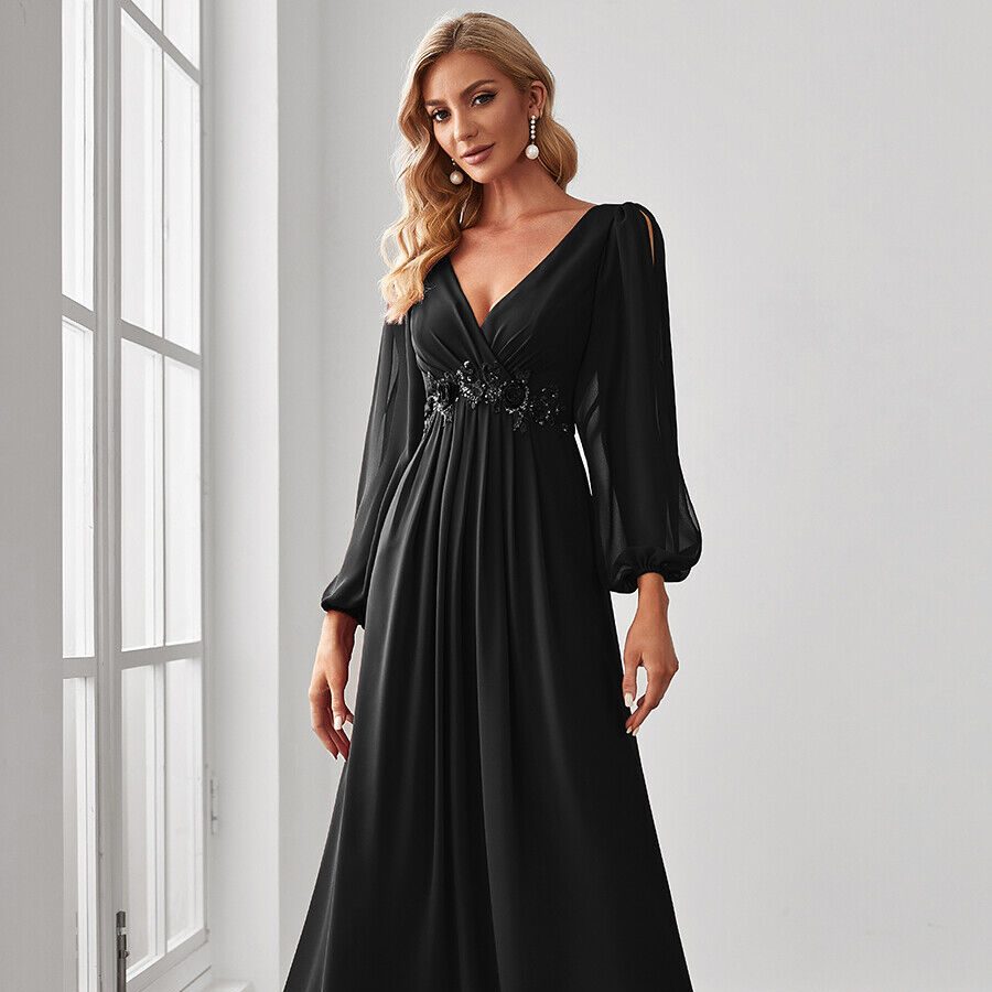formal dress with sleeves