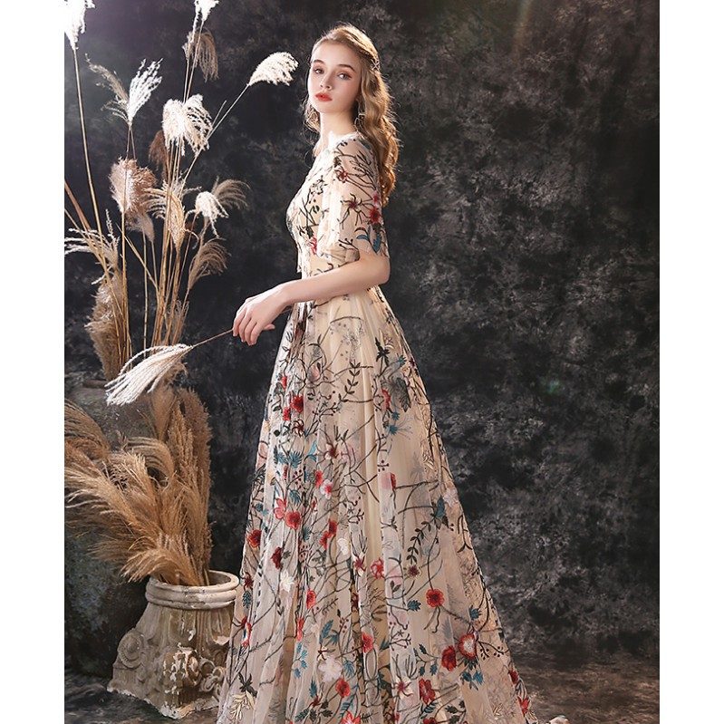 unique-romantic-floral-embroidery-lace-formal-prom-dress-with-sleeves-and-train