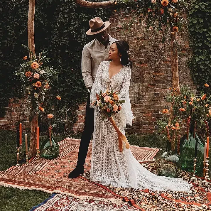 goddess boho wedding dress