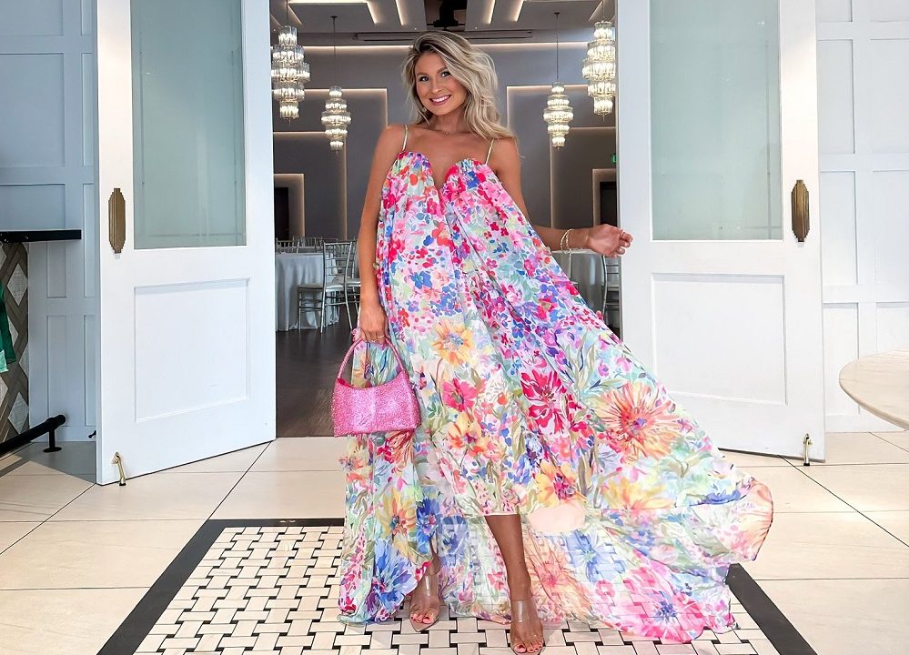 pastel wedding guest dress