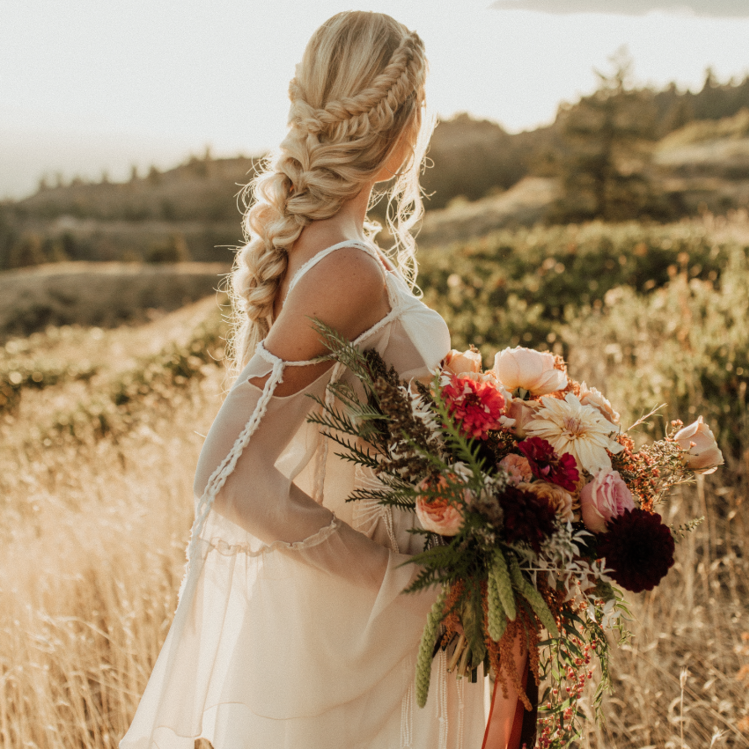 goddess boho wedding dress