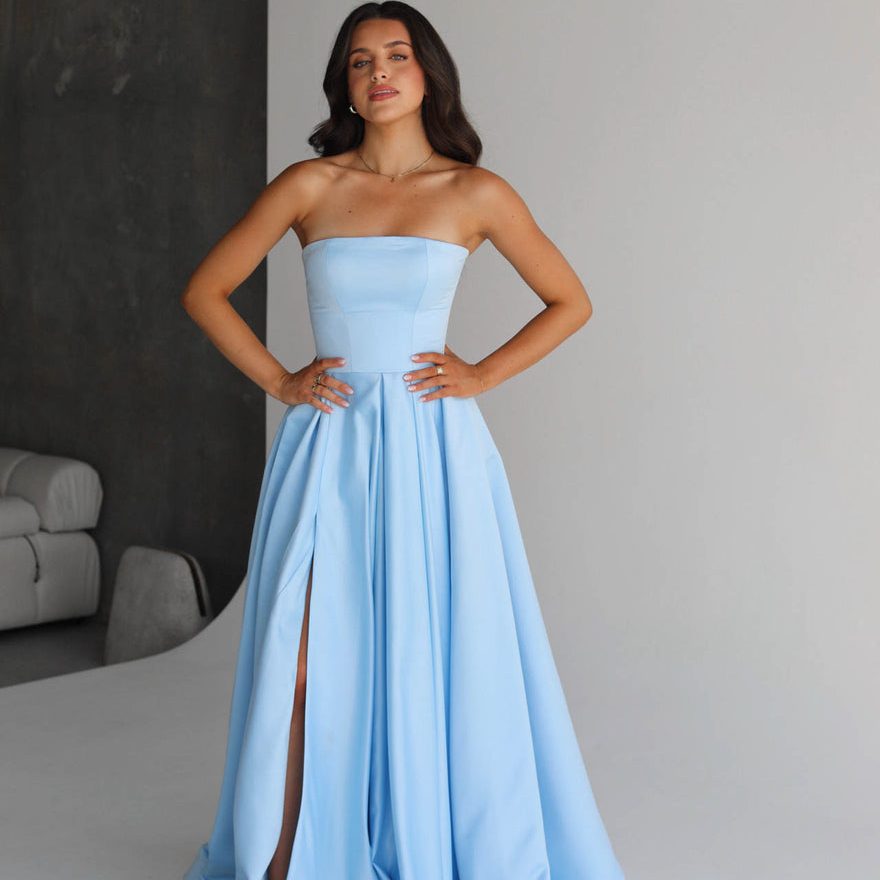 baby blue formal dress