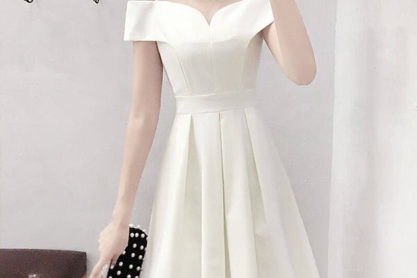 white semi-formal dress