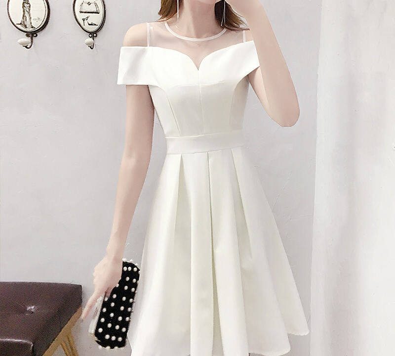white semi-formal dress