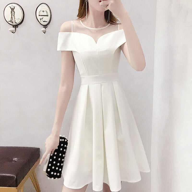 white semi-formal dress