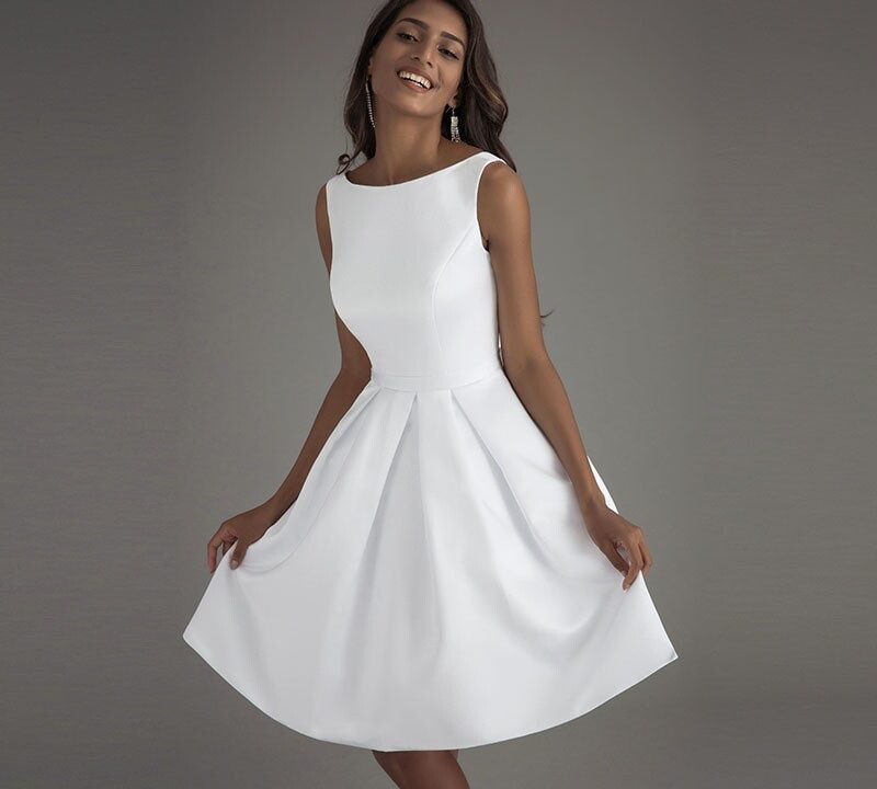 white semi formal dress