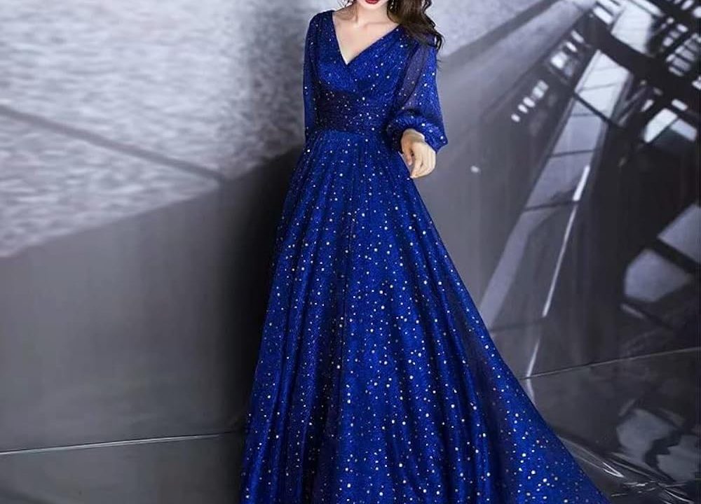 formal blue dress