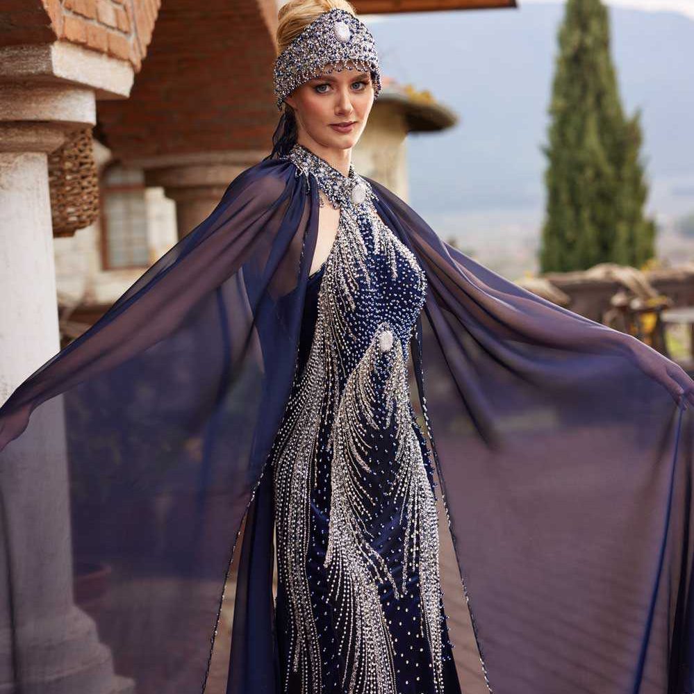 cape dress formal