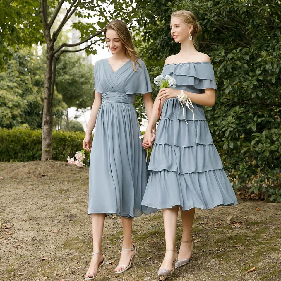 dusty blue formal dress