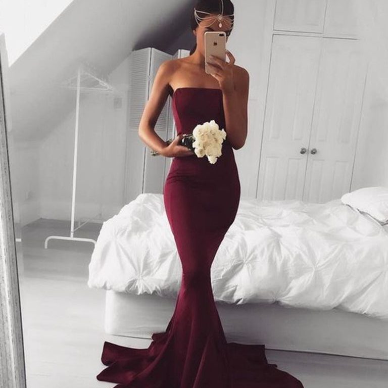 burgundy formal dress