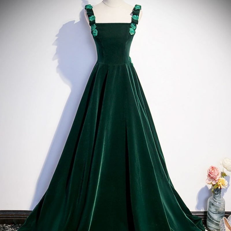 dark green formal dress