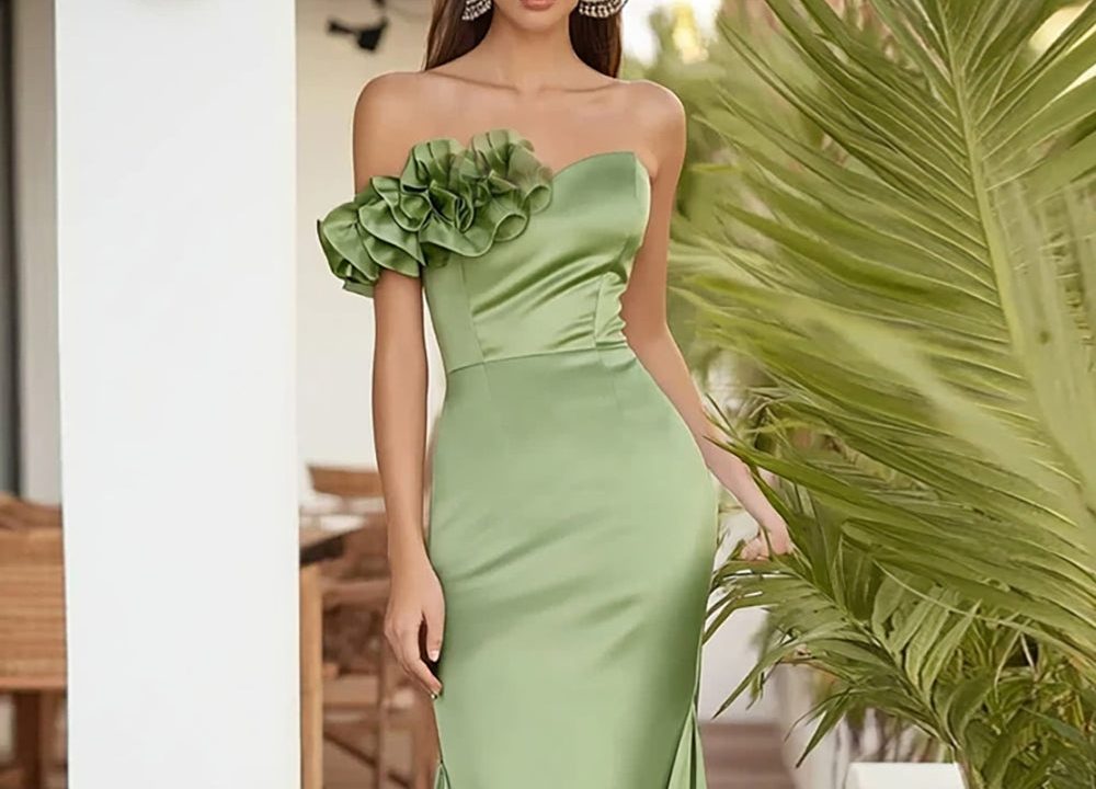 sage green formal dress for wedding