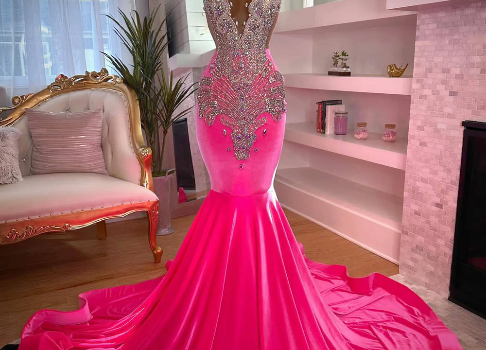 hot pink formal dress