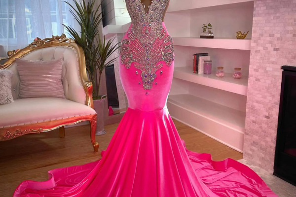 hot pink formal dress