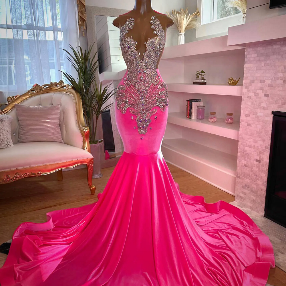 hot pink formal dress