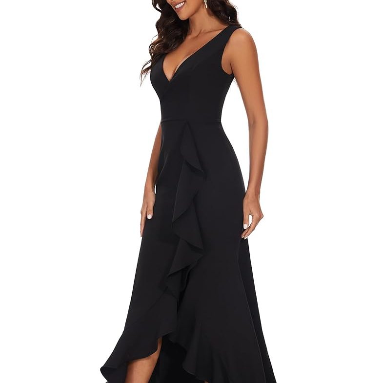 black formal maxi dress