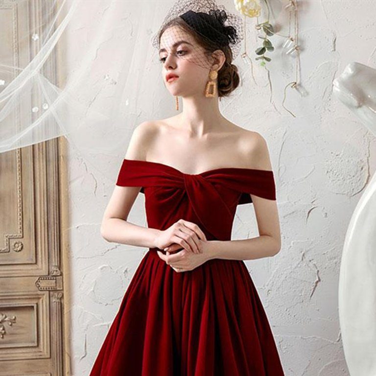 red semi formal dress