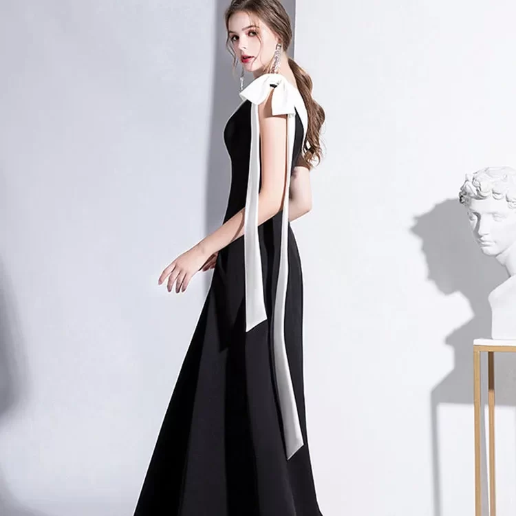 black formal maxi dress