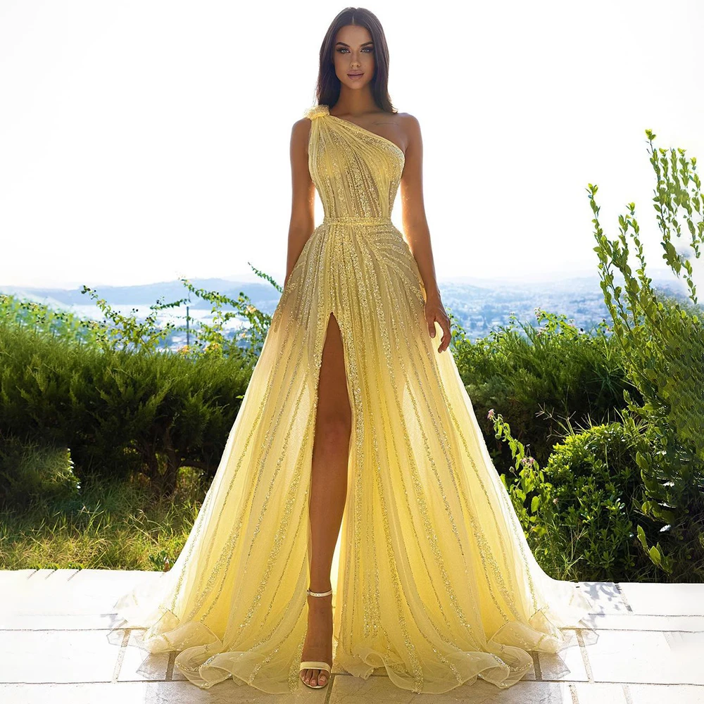 yellow formal dress 