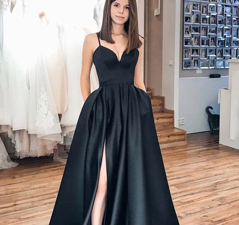 black formal maxi dress