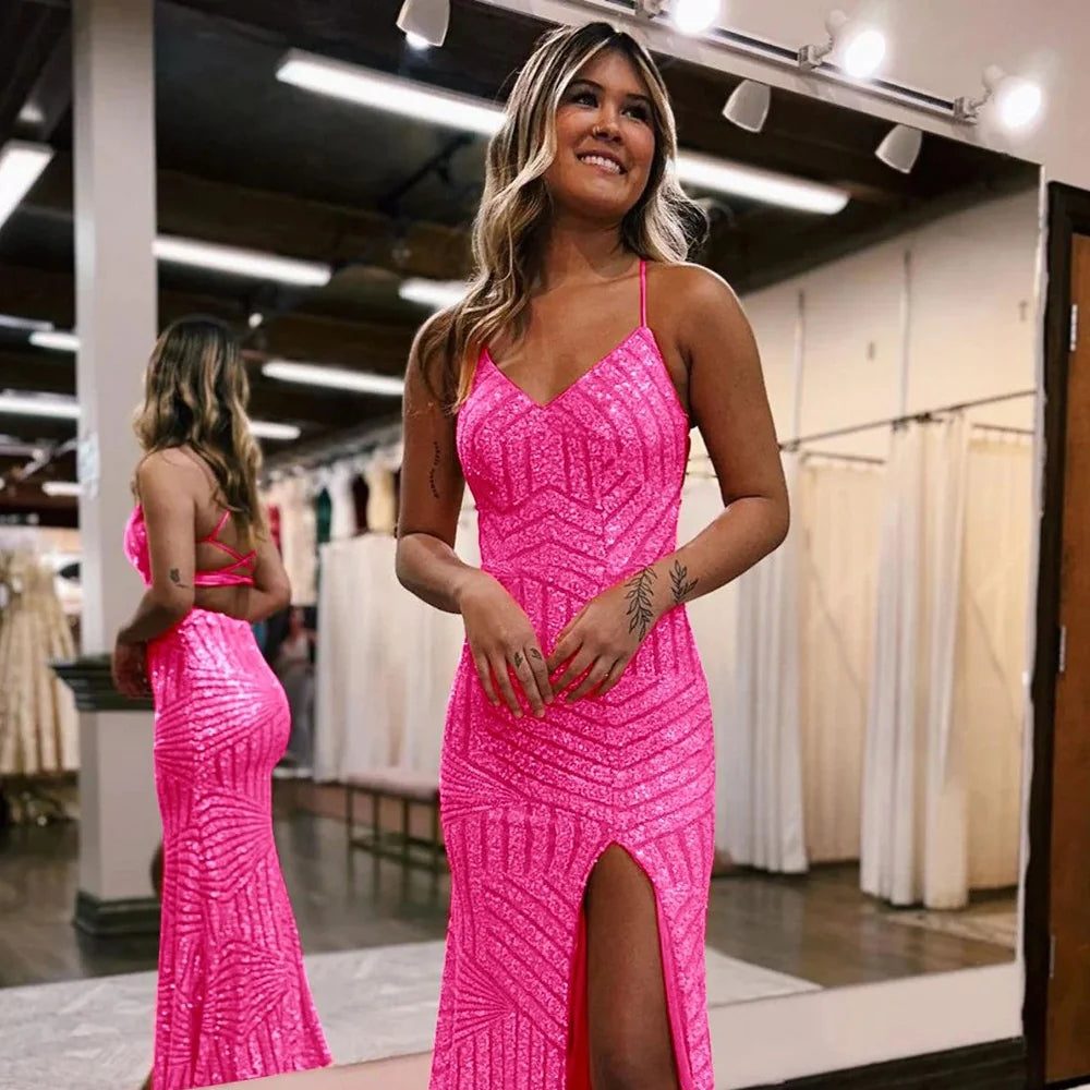 hot pink formal dress
