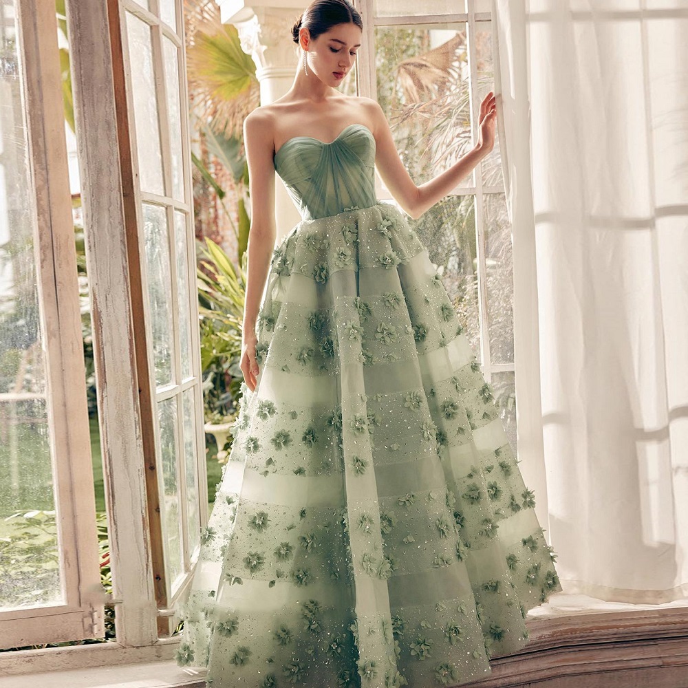 sage green formal dress for wedding