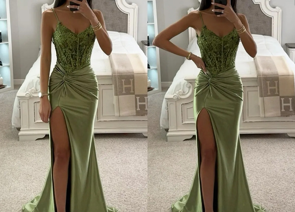 light green formal dress