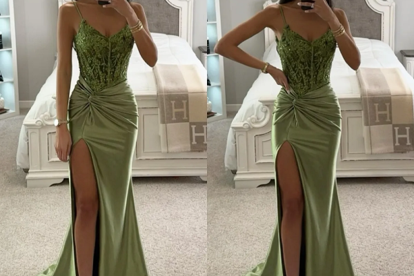light green formal dress