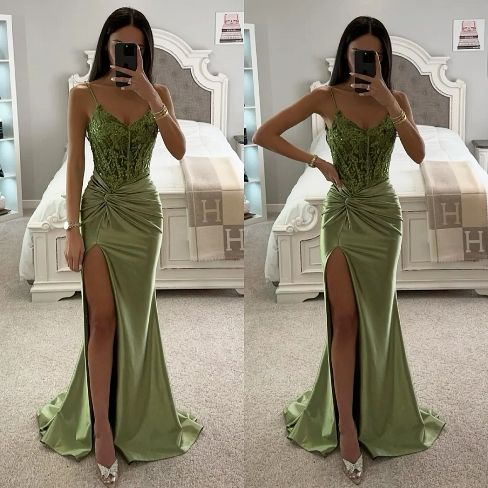 light green formal dress