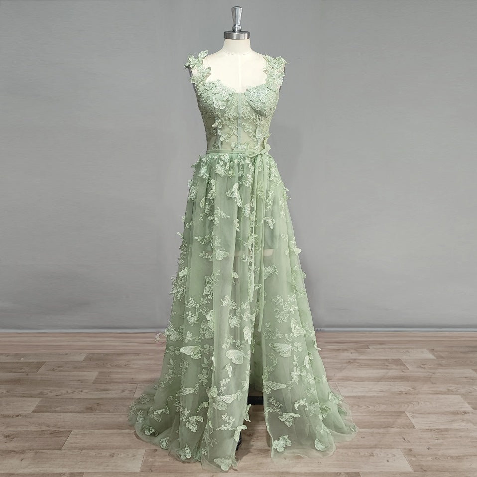 light green formal dress