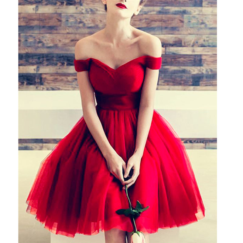 red semi formal dress