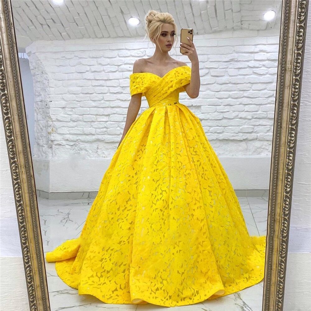 yellow formal dress