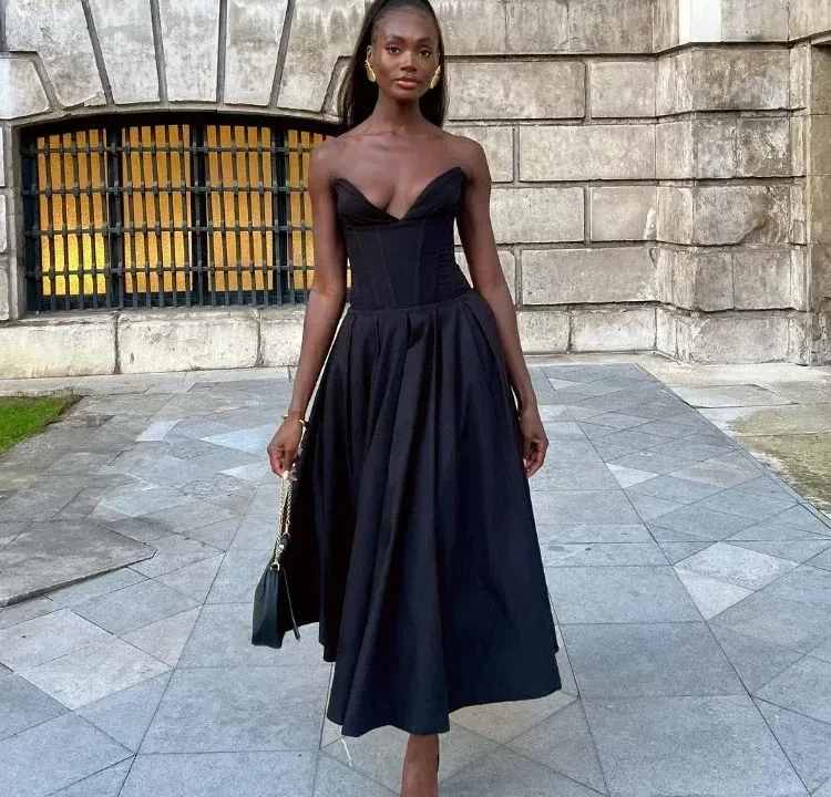 black midi dress formal