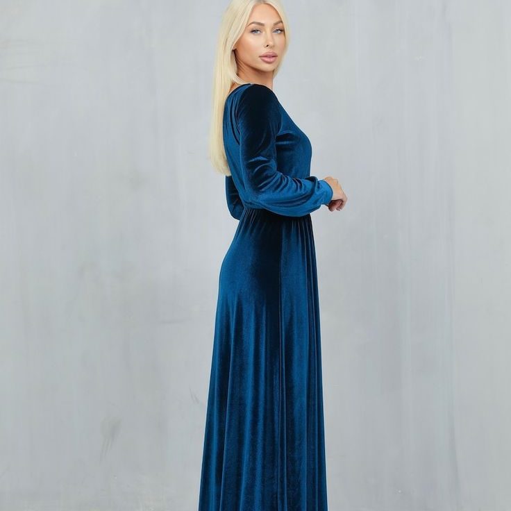 formal maxi dress with sleeves